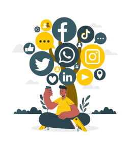 icônes de réseaux sociaux populaires illustrant la communication et le networking en ligne